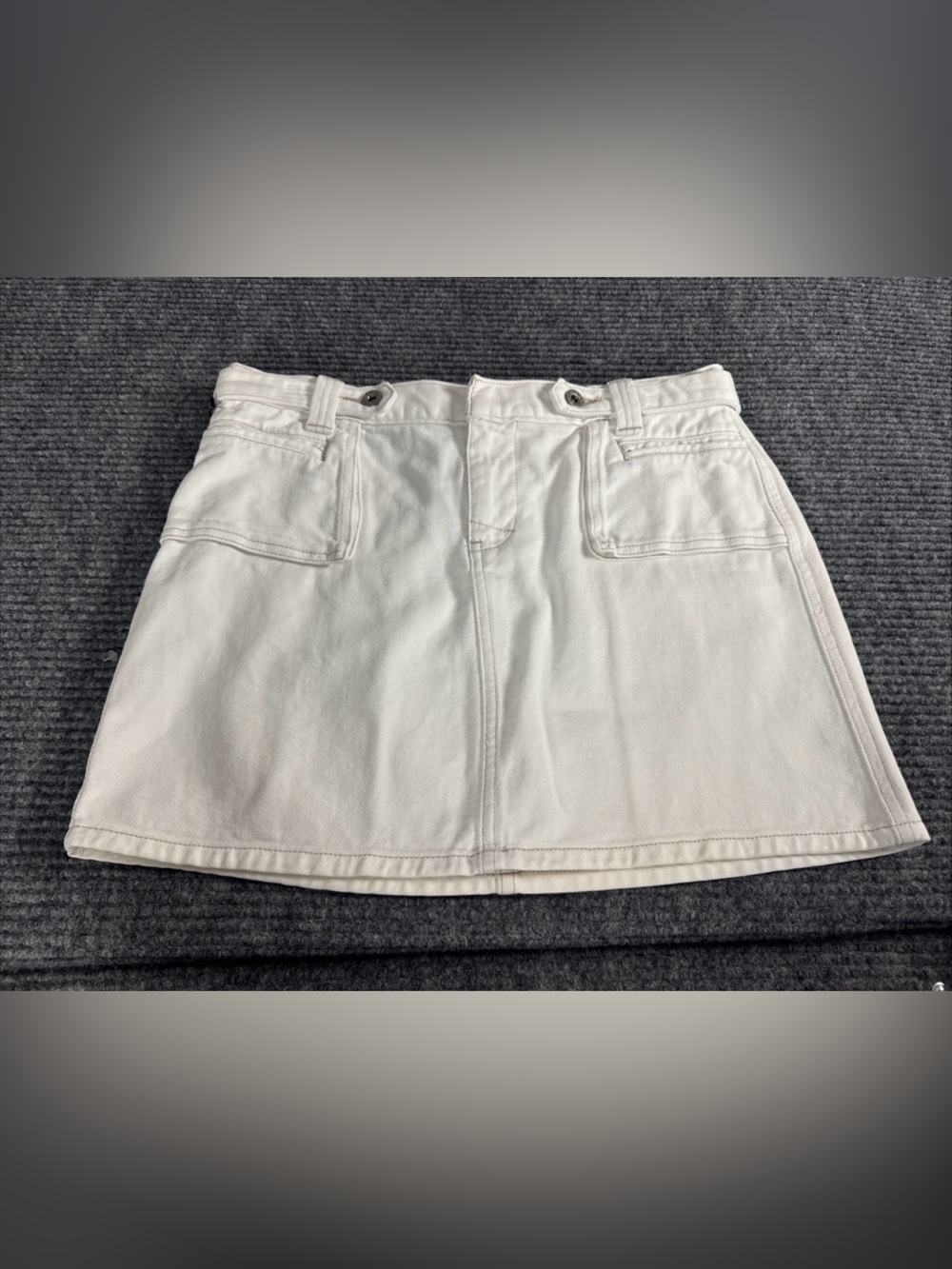 Ralph Lauren Polo Jeans  Company Monique White Denim Mini Skirt Size 6 Preppy